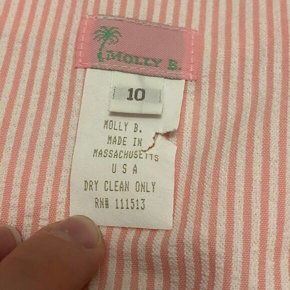 Striped pleated mini skirt with bows vintage Molly B - Picture 6 of 6